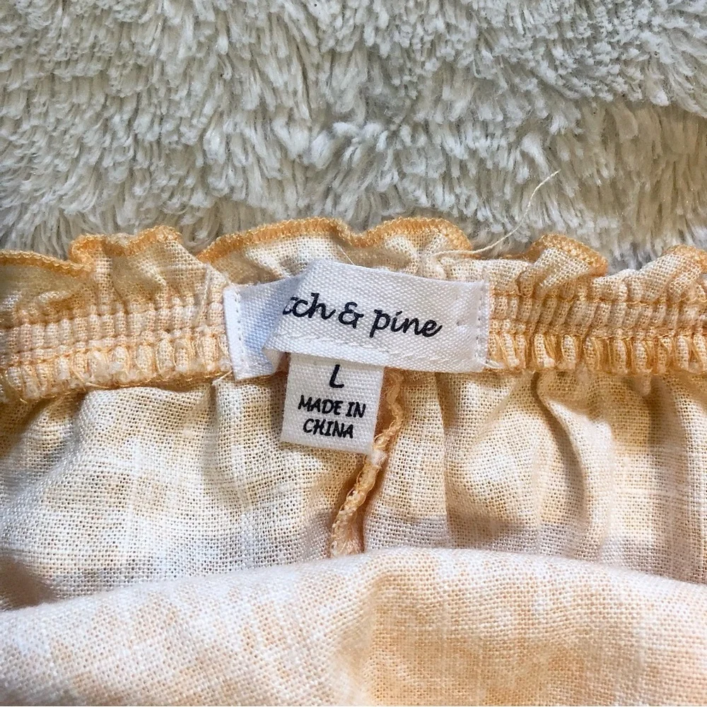 Boho Yellow Tie Ruffle Ruched Cami Top - Picture 4 of 4